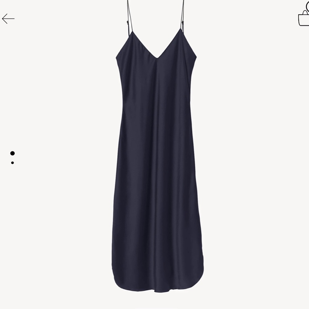 NILI LOTAN Silk Cami Slip Dress Sz XL Navy Blue